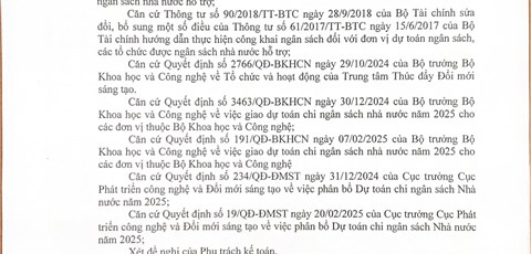 Quyết định về việc công bố công khai dự toán ngân sách nhà nước Quý I năm 2025