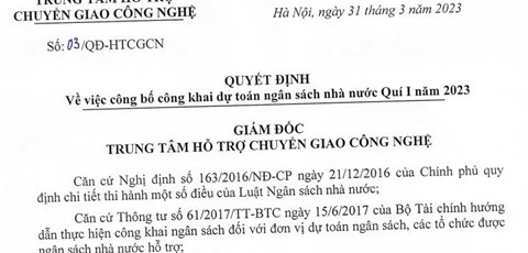 VTTC công khai ngân sách Quý 1 năm 2023